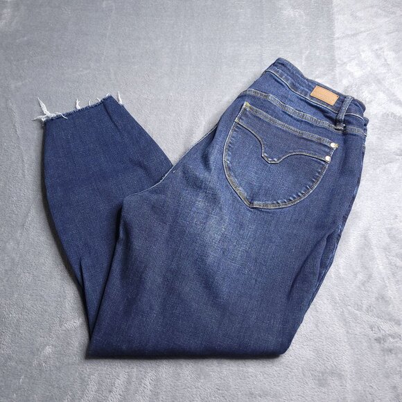 Judy Blue Womens Skinny Fit Jeans 16W Dark Wash Mid Rise Ankle Stretch - Picture 1 of 9